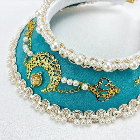 Women\'s Tudor Style Retro Crown Hair Accessories Handmade Multicolor main image 5